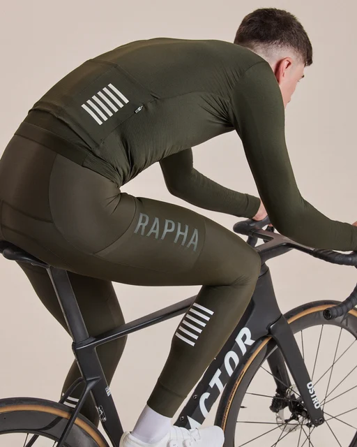 Rapha Men's Pro Team LS Midweight Trøye Bottle Green, Str. S 