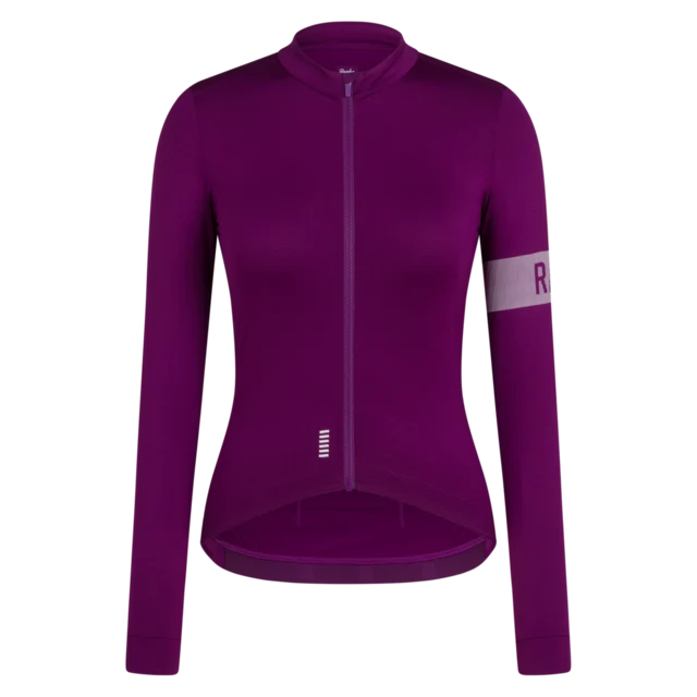 Rapha W's Pro Team LS Midweight Trøye Deep Magenta/White, Str. S 