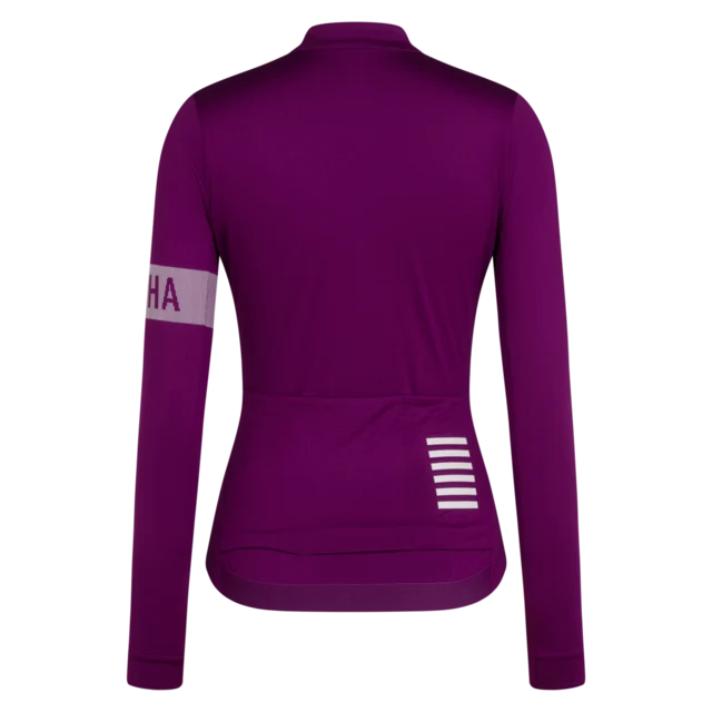 Rapha W's Pro Team LS Midweight Trøye Deep Magenta/White, Str. S 