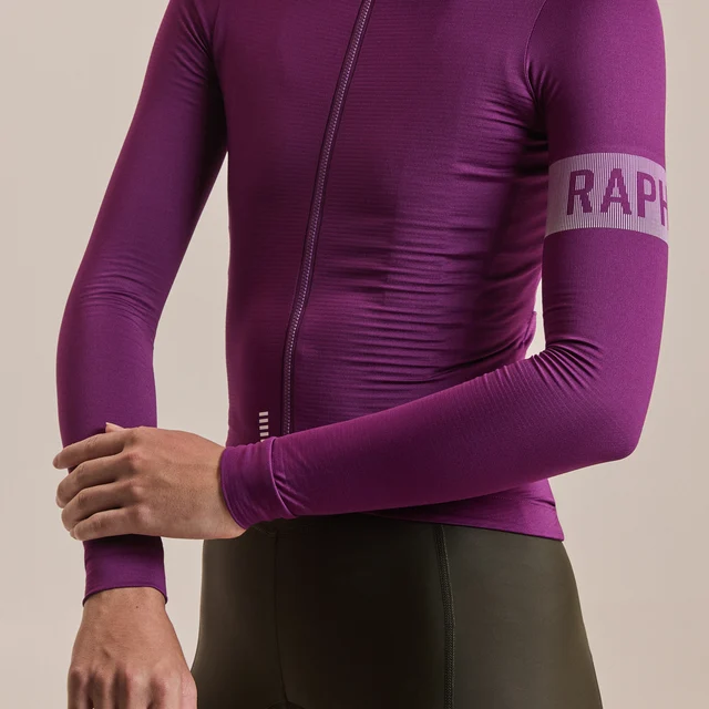 Rapha W's Pro Team LS Midweight Trøye Deep Magenta/White, Str. S 