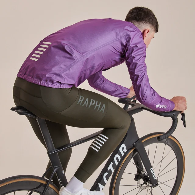 Rapha Men's Pro Team Gore-Tex Regnjakke Deep Magenta/White, Str. S 