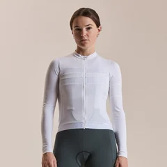 Rapha W's Brevet LS Merino Trøye White/Silver, Str. S