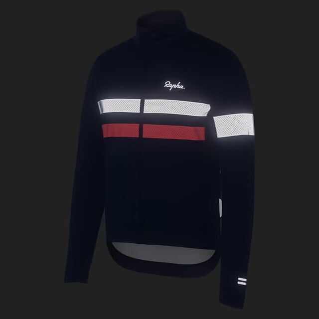 Rapha Men's Brevet LS Windstopper Tröja Navy/Hi-Vis Pink, Str. L 