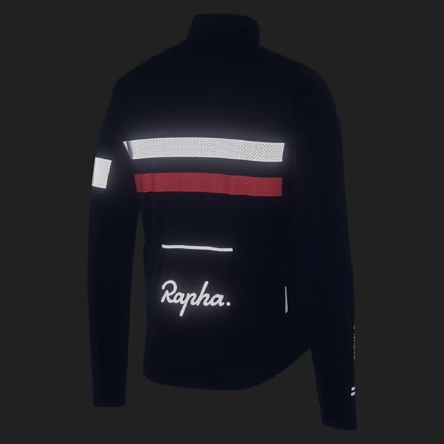 Rapha Men's Brevet LS Windstopper Trøye Navy/Hi-Vis Pink, Str. L 