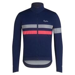 Rapha Men's Brevet LS Windstopper Trøye Navy/Hi-Vis Pink, Str. L