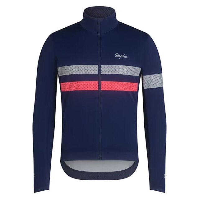 Rapha Men's Brevet LS Windstopper Tröja Navy/Hi-Vis Pink, Str. L 