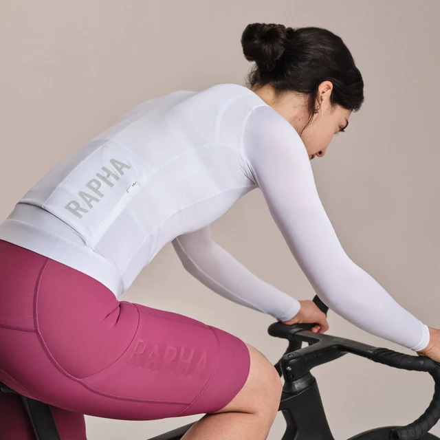 Rapha W's Pro Team LS Lighweight Trøye White/Silver, Str. M 