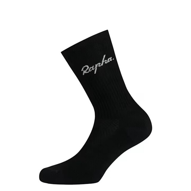 Rapha Cotton Crew Sokker Black/White, Str. L 