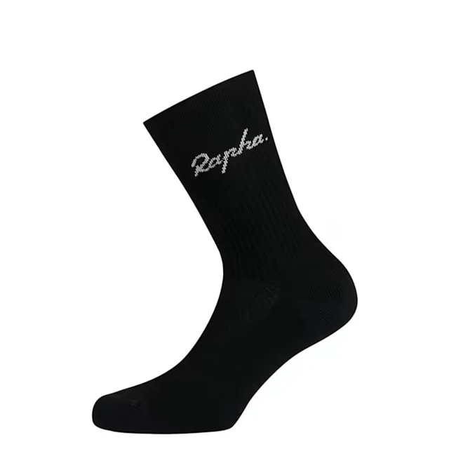 Rapha Cotton Crew Sokker Black/White, Str. L 