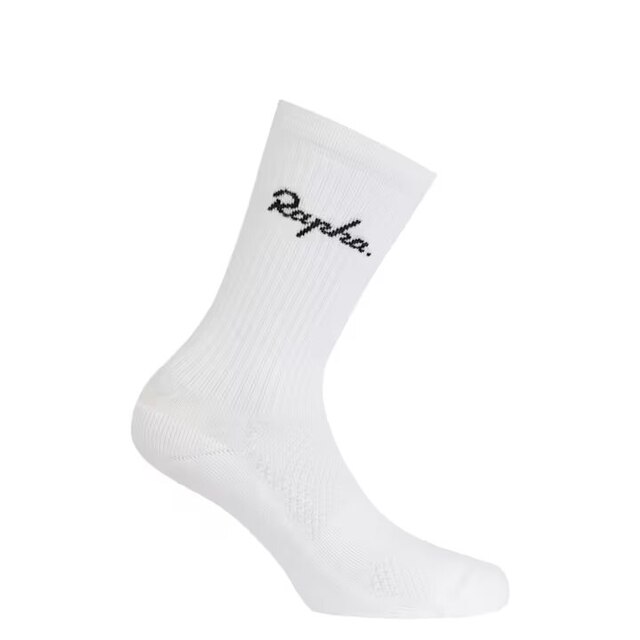 Rapha Cotton Crew Sokker White/Black, Str. L 