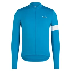Rapha Men's Core Thermal LS Sykkeltrøye Teal Blue/White, Str. S