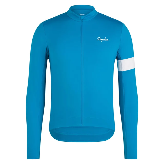 Rapha Men's Core Thermal LS Sykkeltrøye Teal Blue/White, Str. S 