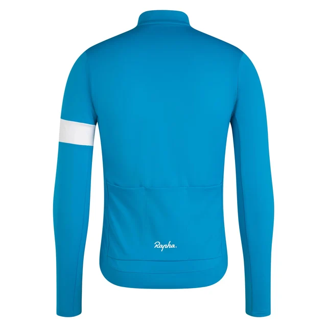 Rapha Men's Core Thermal LS Sykkeltrøye Teal Blue/White, Str. S 