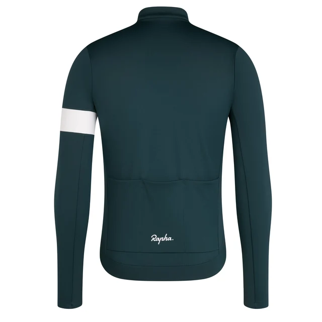 Rapha Men's Core Thermal LS Sykkeltrøye Forest Green/White, Str. XL 