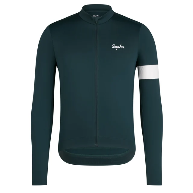 Rapha Men's Core Thermal LS Sykkeltrøye Forest Green/White, Str. XL 