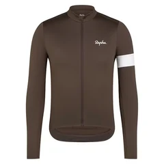 Rapha Men&#39;s Core Thermal LS Sykkeltr&#248;ye Deep Coffee/White, Str. XXL