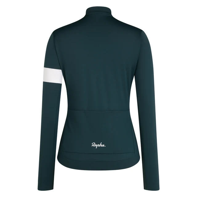 Rapha W's Core Thermal LS Cykeltröja Forest Green/White, Str. XS 