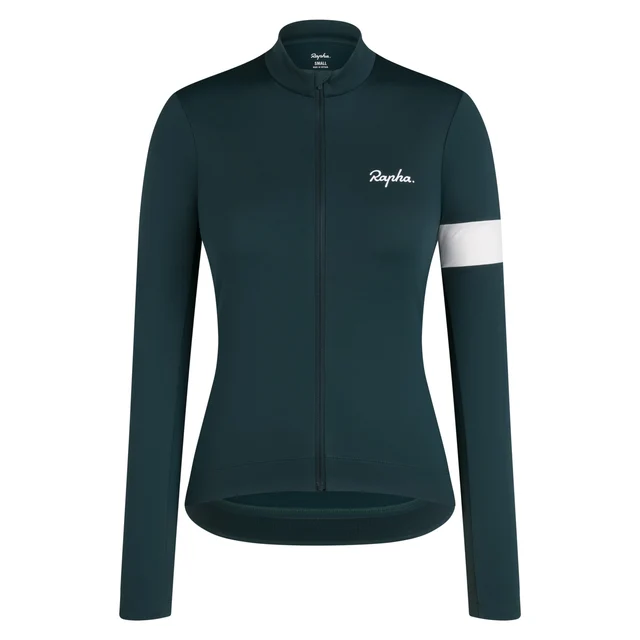 Rapha W's Core Thermal LS Cykeltröja Forest Green/White, Str. XS 