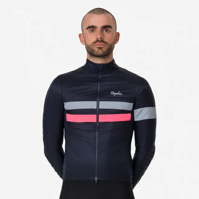Rapha Men's Brevet Insulated Jakke Dark Navy/Hi-Vis Pink, Str. S 