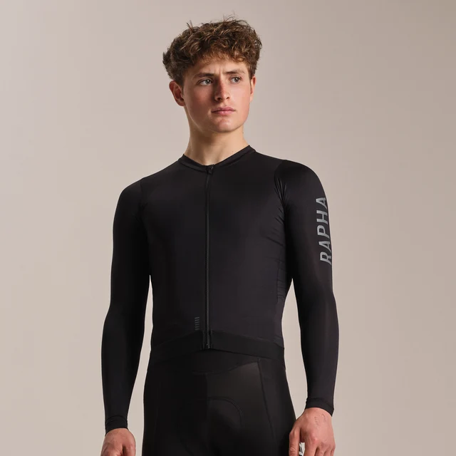 Rapha Mens Pro Team LS Lightweight Trøye Black/Dark Grey, Str. XXL 
