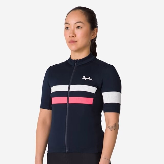 Rapha W's Brevet Tröja Dark Navy/High-Vis Pink, Str. S 