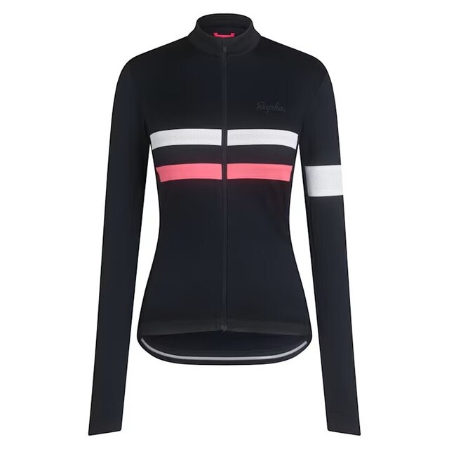 Rapha W's Brevet LS Trøye Dark Navy/Hi-Vis Pink, Str. M 