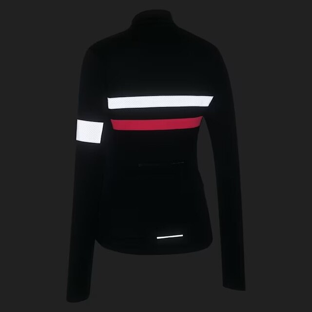 Rapha W's Brevet LS Trøye Dark Navy/Hi-Vis Pink, Str. M 