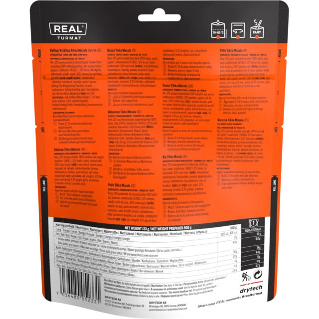 Real Turmat Tikka masala 500g Middag Glutenfri 