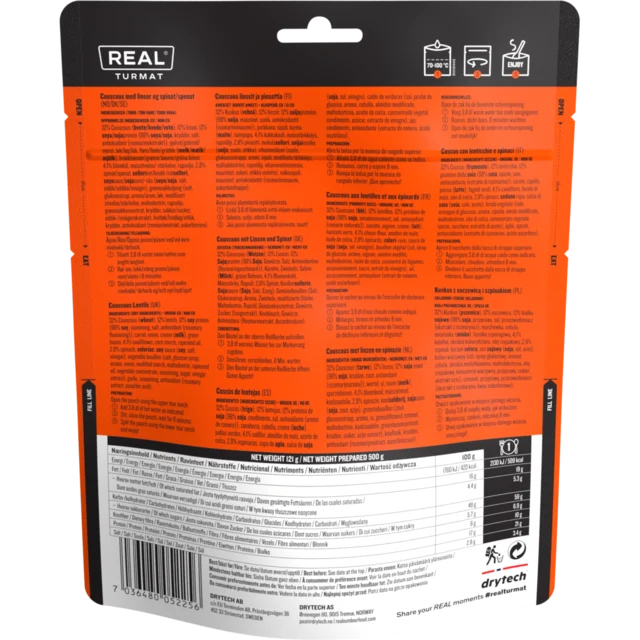 Real Turmat Couscous Middag 500g Middag Vegetar 