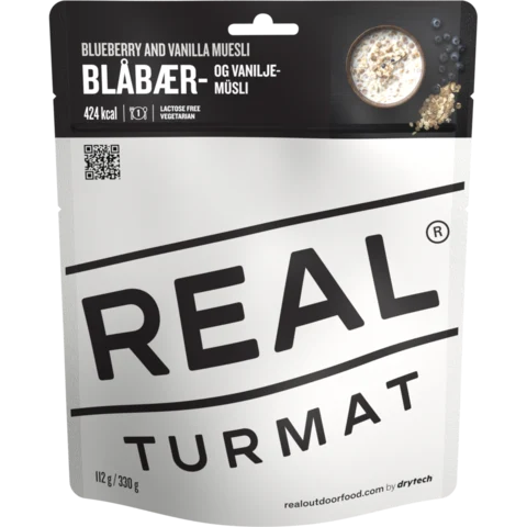 Real Blåbær og vaniljemüsli 330g Frokost 330g, Laktosefri, Vegetar