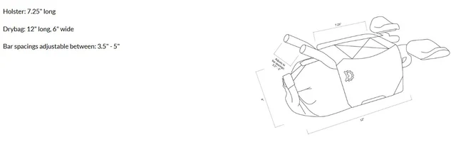 Revelate Designs Pitchfork Aerobar Bag Grå/Sort, 6L+ 2L, 170g 