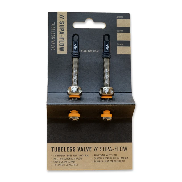 RIDE FARR Supa-Flow 60mm Tubeless Ventil Black 