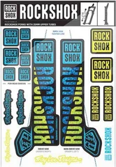 RockShox TLD Dekal Sett Bl&#229;/Gul, 2018+ Pike/Yari m.fl.