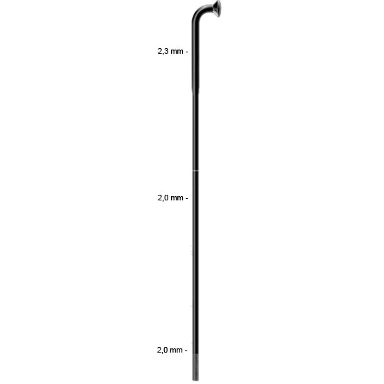 Sapim Strong Inox 14G J-Bend Sort Eike 1 stk, 262 mm 