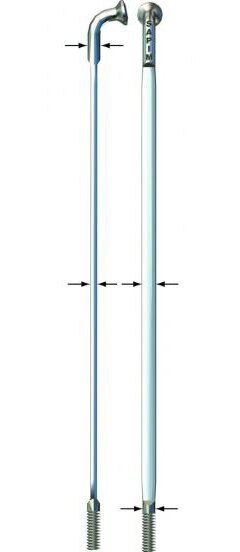 Sapim CX-Ray Inox 14G J-Bend Sølv Eike 1 stk, 264 mm