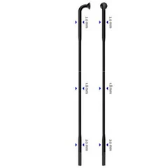 Sapim Race Inox 14G J-Bend Sort Eike 1 stk, 272 mm