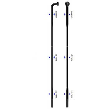 Sapim Race Inox 14G J-Bend Sort Eike 1 stk, 272 mm 