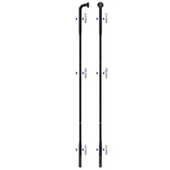 Sapim D-Light Inox 14G J-Bend Sort Eike 1 stk, 268 mm