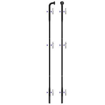 Sapim D-Light Inox 14G J-Bend Sort Eike 1 stk, 268 mm 