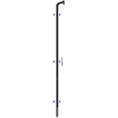 Sapim Leader Inox 14G J-Bend Sort Eike 1 stk, 256 mm