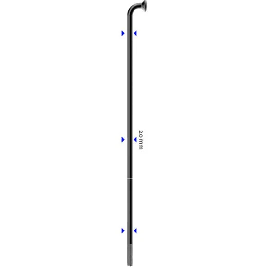 Sapim Leader Inox 14G J-Bend Sort Eike 1 stk, 256 mm 