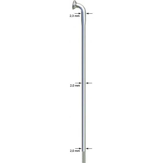 Sapim Strong Inox 14G J-Bend Sølv Eike 1 stk, 268 mm 
