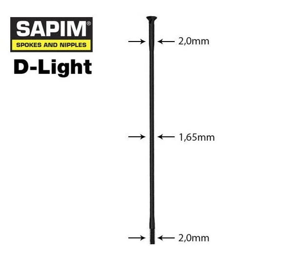 Sapim D-Light Straightpull Sort Eike 1stk, 302 mm 