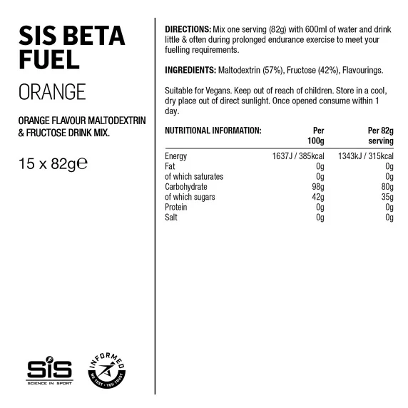 SiS Beta Fuel 80 Sportsdrikk Appelsin, 82g 