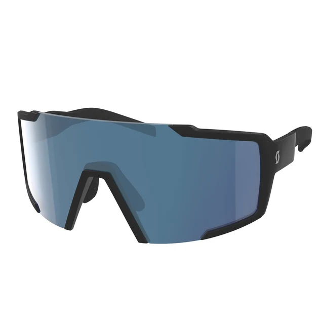 Scott Shield Brille Sort Matt, Blå chrome linse 