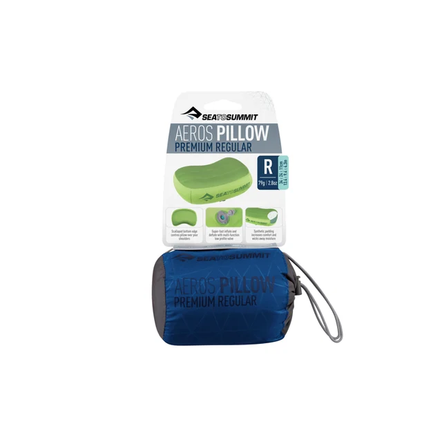 Sea To Summit Aeros Premium kudde Navy Blue, Regular 