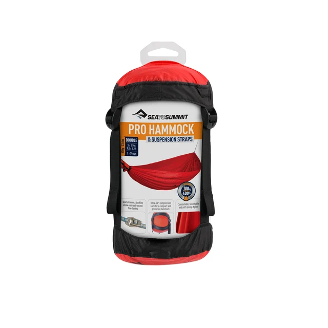 Sea To Summit Pro Dobbel Hengekøye Red, 3 x 1.9 m, 450g 