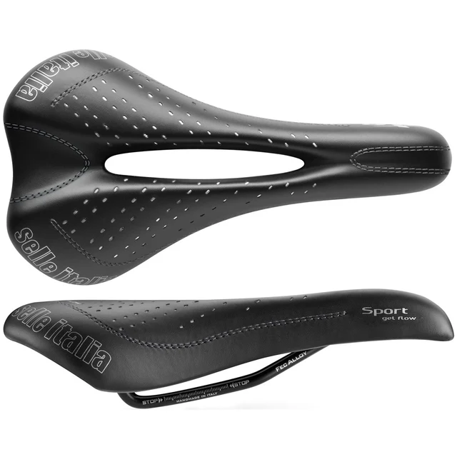 Selle Italia Sport Gel Flow S2 Sadel Svart, Alu rails, 140x272mm, 450g 