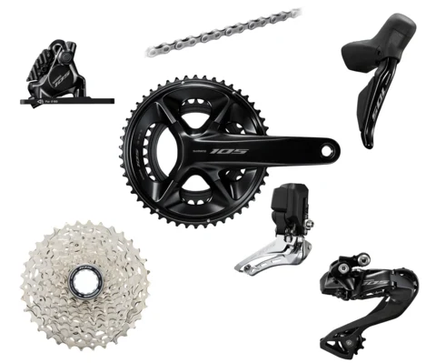 Shimano 105 Di2 R7170 Komplett Gruppe 175 mm, 50/34T, 11-36T