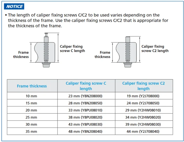 Shimano C Flat Mount Kalipper Festebolt Sort, C 15 mm 